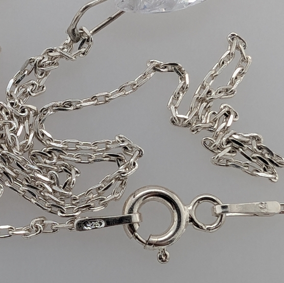 Sterling Silver Chain w/ Pear Shaped CZ Pendant - Picture 5 of 6